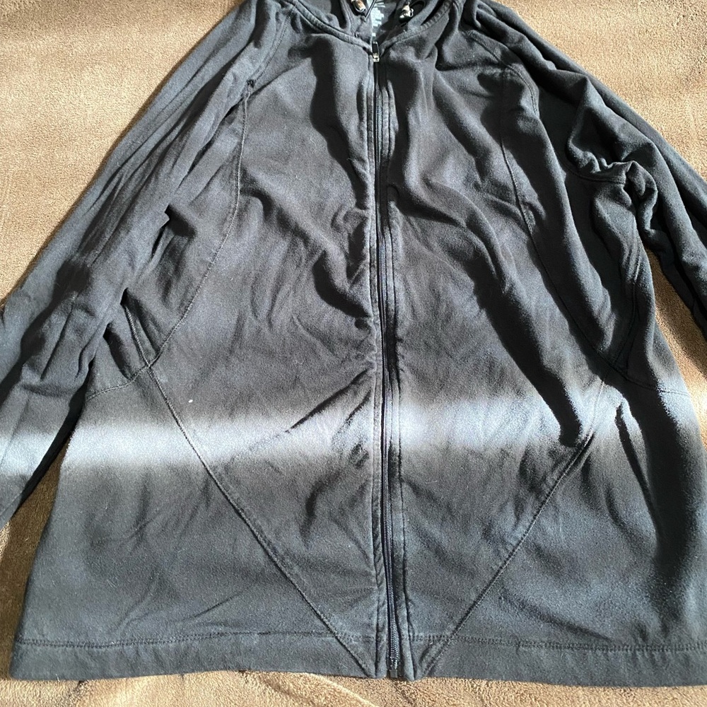 black zip up hoodie